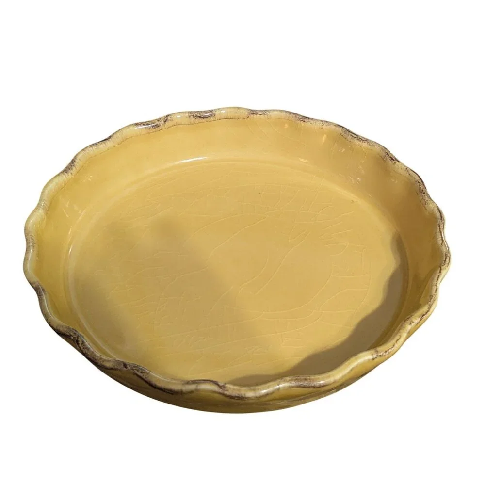 Sur la Table Mustard Yellow Pie Plate Quiche or Casserole Dish 9.5 in x 1.5 in